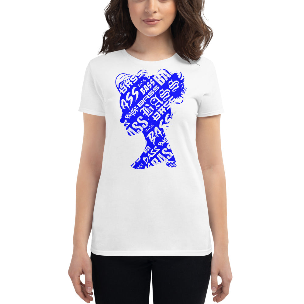 Bass Head Girl Ladies Cut Tee (Blue)