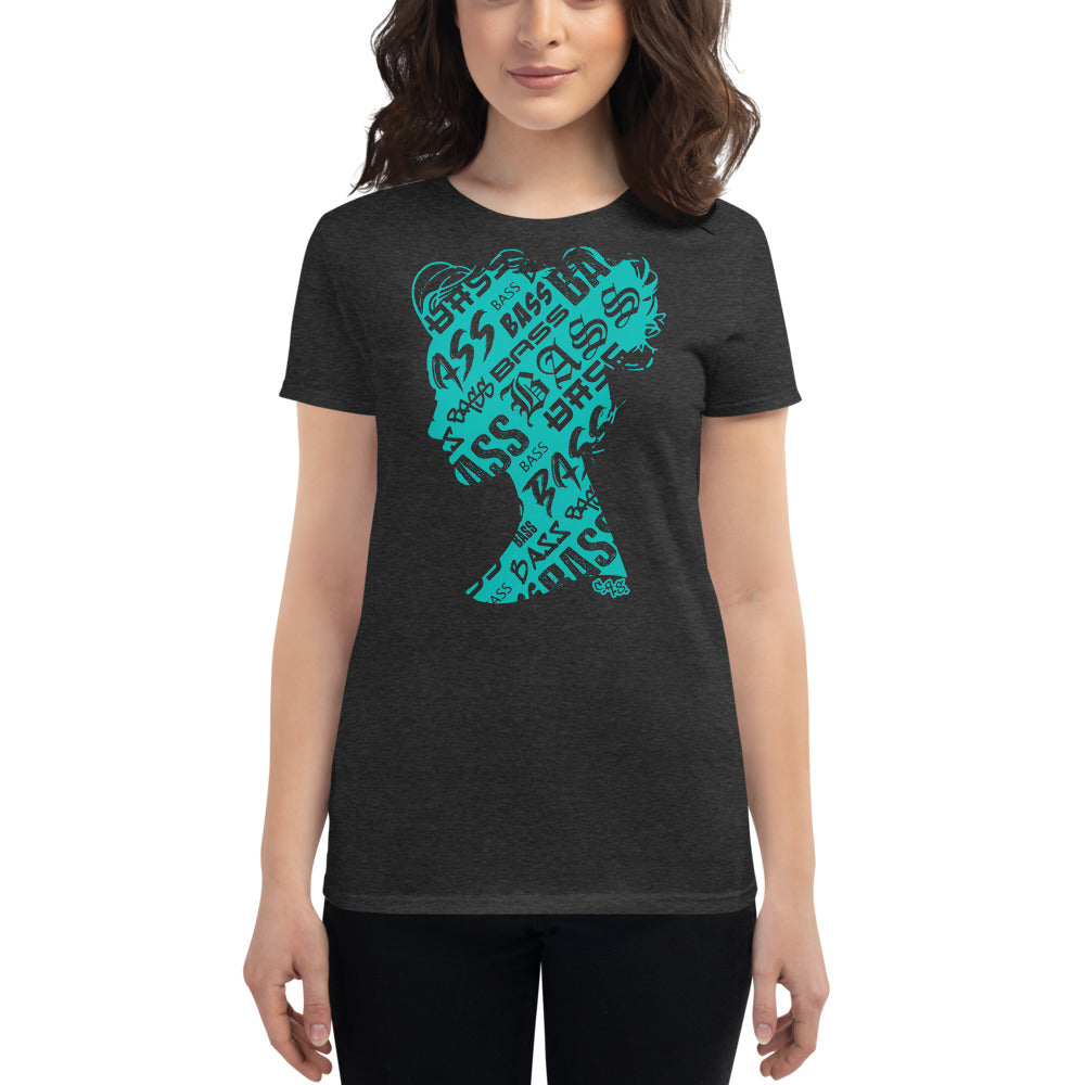 Bass Head Girl Ladies Cut Tee (Tiffany Blue)