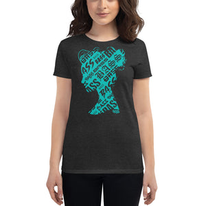 Bass Head Girl Ladies Cut Tee (Tiffany Blue)