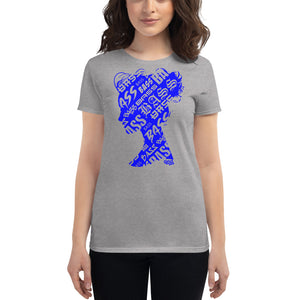 Bass Head Girl Ladies Cut Tee (Blue)