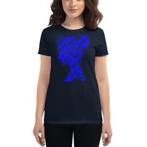 Bass Head Girl Ladies Cut Tee (Blue)