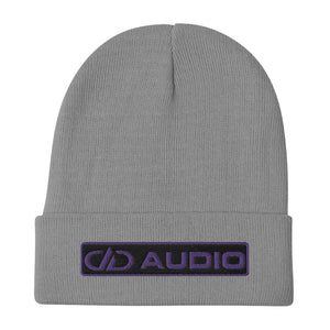 DD Audio Embroidered Cuffed Beanie (Grey/Purple)