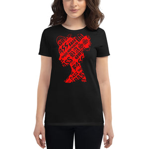 Bass Head Girl Ladies Cut Tee (Red)