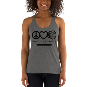 DD Audio - Peace Love Bass 2 Women's Racerback Tank (Black Logo)