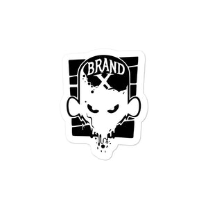 Brand X Face Bubble-free Die Cut Decals (White)