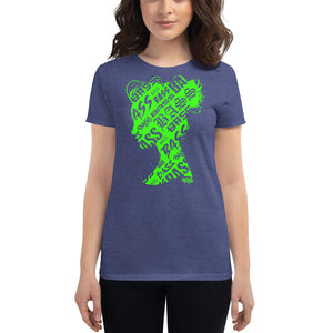 Bass Head Girl Ladies Cut Tee (Neon Green)