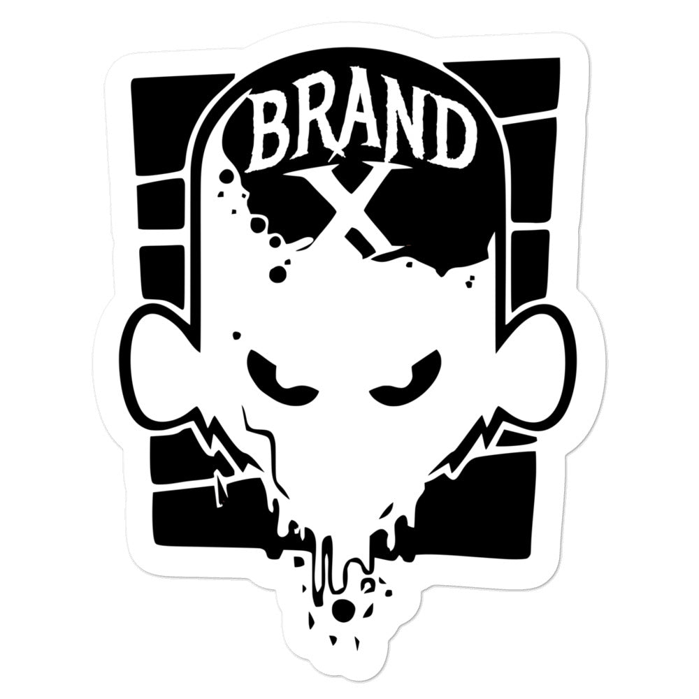 Brand X Face Bubble-free Die Cut Decals (White)