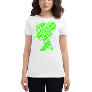 Bass Head Girl Ladies Cut Tee (Neon Green)