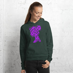 Bass Head Girl Unisex hoodie (Neon Purple)