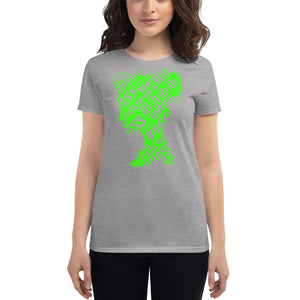 Bass Head Girl Ladies Cut Tee (Neon Green)