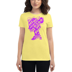 Bass Head Girl Ladies Cut Tee (Neon Purple)