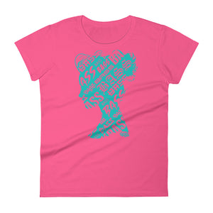 Bass Head Girl Ladies Cut Tee (Tiffany Blue)