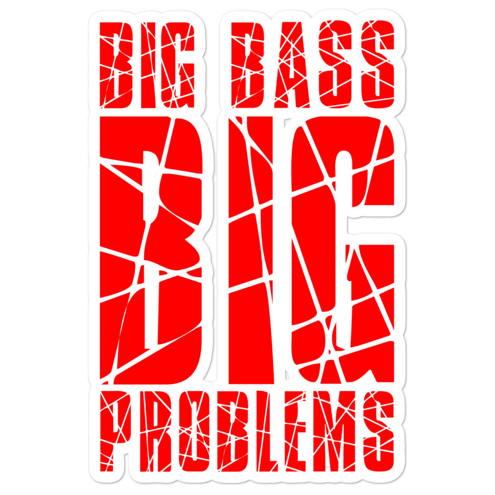 Big Bass Big Problems (Red) Bubble-free stickers