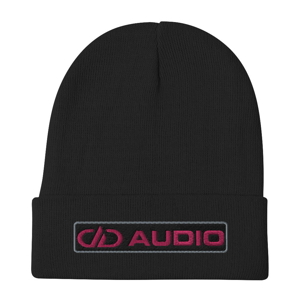DD Audio Embroidered Cuffed Beanie (Black/Pink)