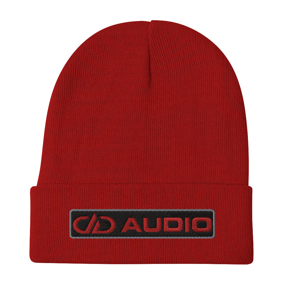 DD Audio Embroidered Cuffed Beanie (Red/Red)