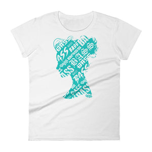 Bass Head Girl Ladies Cut Tee (Tiffany Blue)