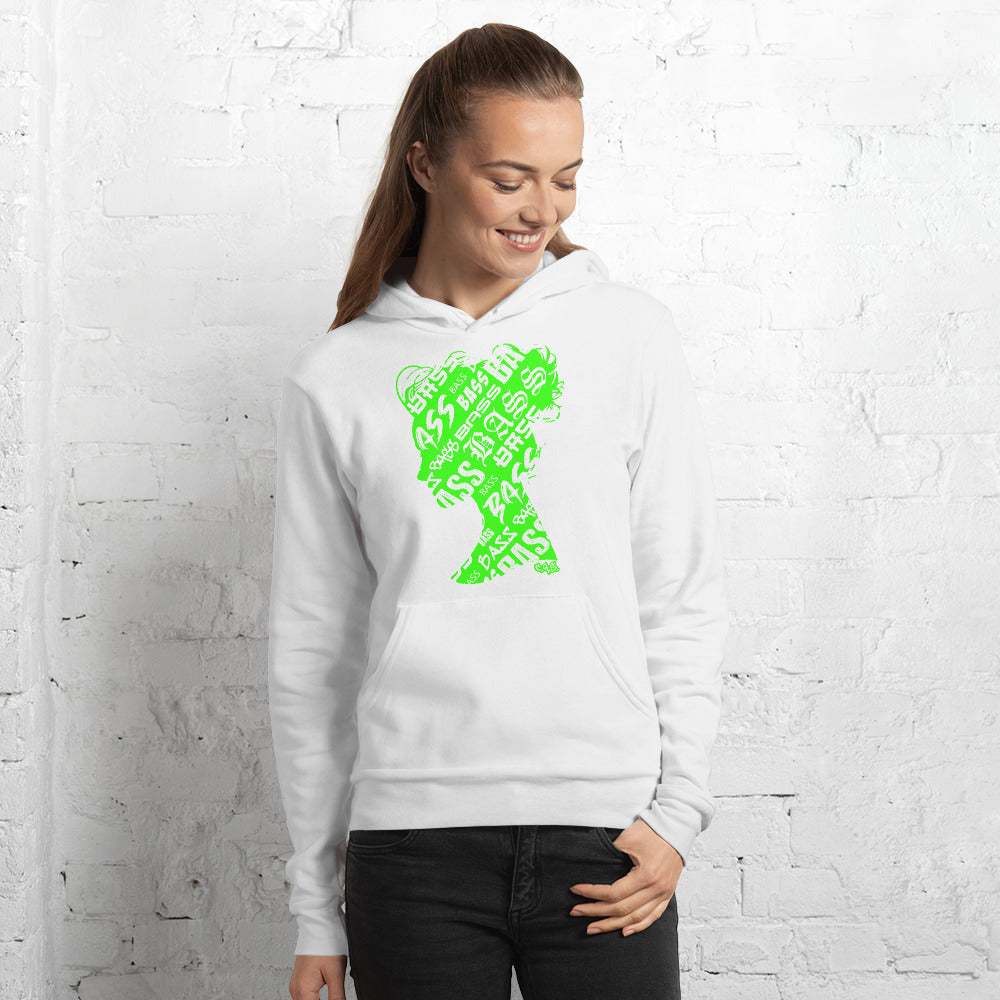 Bass Head Girl Unisex hoodie (Neon Green)