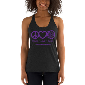 DD Audio - Peace Love Bass T-Shirt 2 Women's Racerback Tank (Purple Logo)