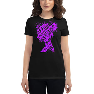 Bass Head Girl Ladies Cut Tee (Neon Purple)