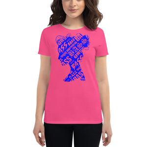 Bass Head Girl Ladies Cut Tee (Blue)