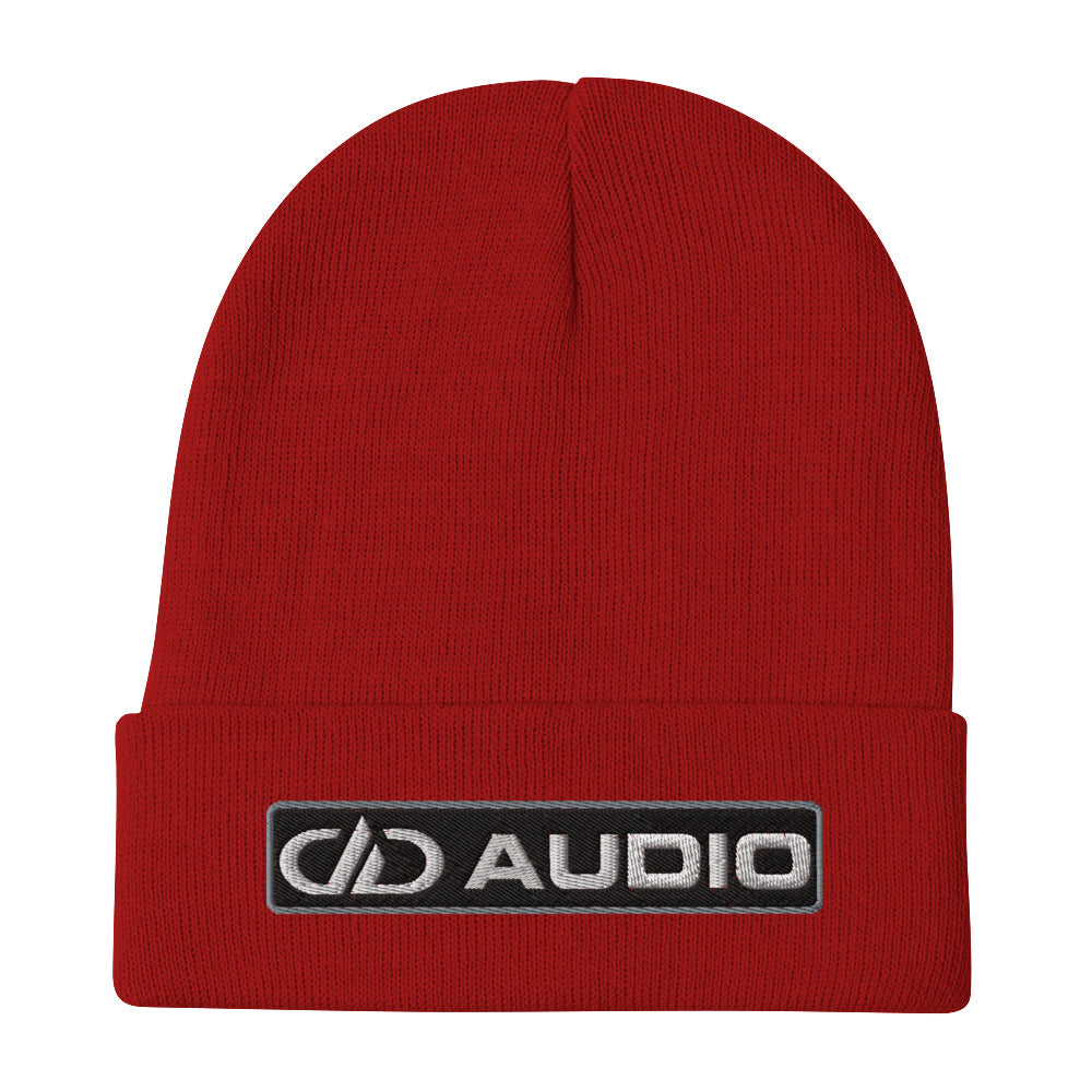 DD Audio Embroidered Cuffed Beanie (Red/White)