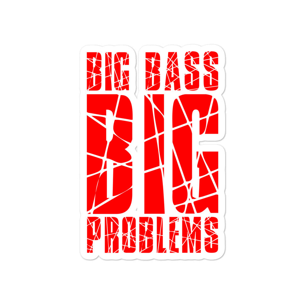Big Bass Big Problems (Red) Bubble-free stickers