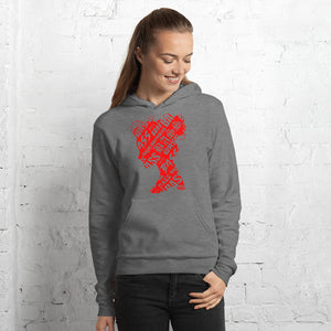 Bass Head Girl  Unisex hoodie (Red)