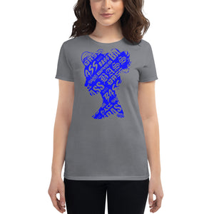 Bass Head Girl Ladies Cut Tee (Blue)