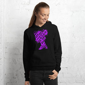 Bass Head Girl Unisex hoodie (Neon Purple)