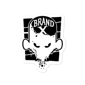 Brand X Face Bubble-free Die Cut Decals (White)