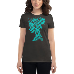 Bass Head Girl Ladies Cut Tee (Tiffany Blue)