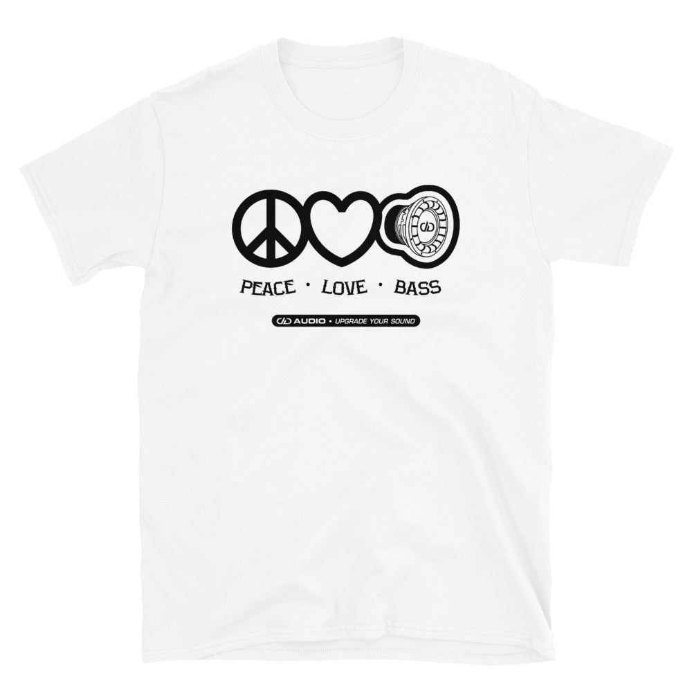 DD Audio - Peace Love Bass 2 (Black Logo) T-Shirt