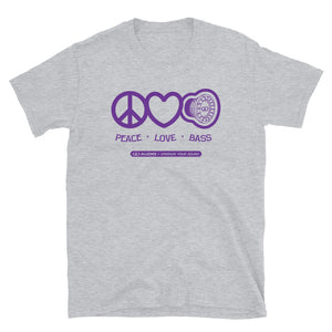 DD Audio -OG Peace Love Bass (Purple Logo) T-Shirt