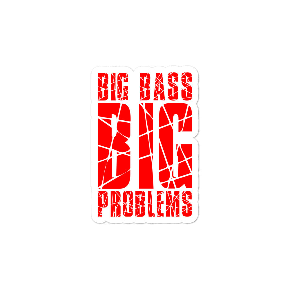 Big Bass Big Problems (Red) Bubble-free stickers