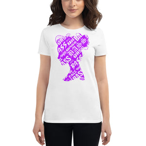 Bass Head Girl Ladies Cut Tee (Neon Purple)