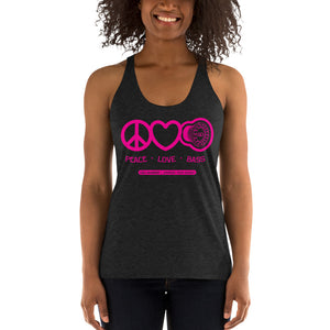 DD Audio - Peace Love Bass 2 Women's Racerback Tank (Pink Logo)