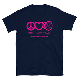 DD Audio -Peace Love Bass (Pink Logo) T-Shirt