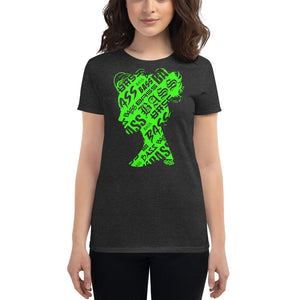 Bass Head Girl Ladies Cut Tee (Neon Green)