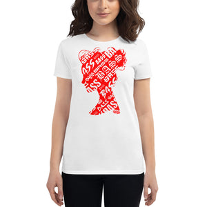 Bass Head Girl Ladies Cut Tee (Red)