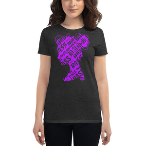 Bass Head Girl Ladies Cut Tee (Neon Purple)