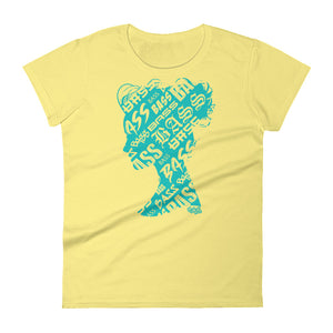 Bass Head Girl Ladies Cut Tee (Tiffany Blue)