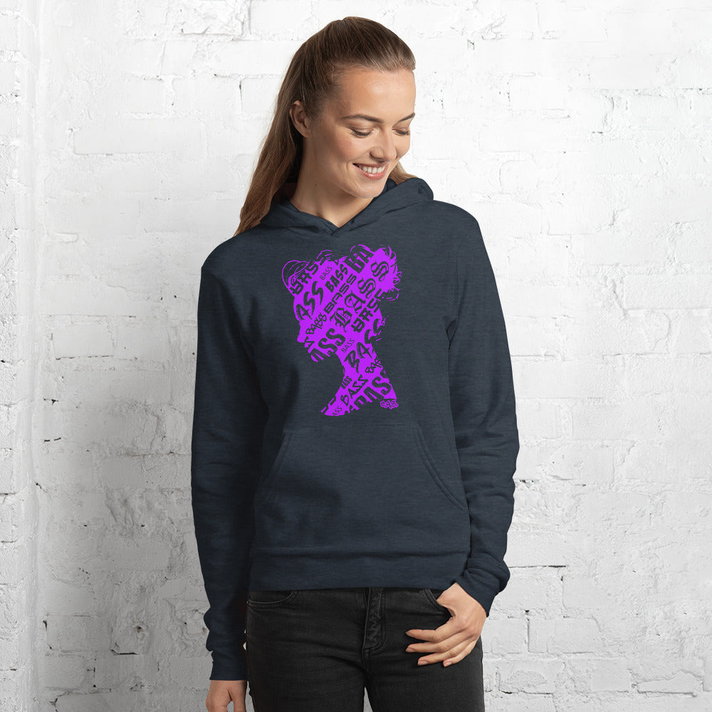 Bass Head Girl Unisex hoodie (Neon Purple)