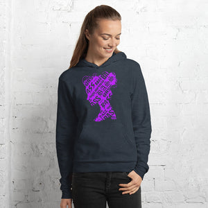 Bass Head Girl Unisex hoodie (Neon Purple)