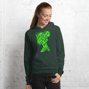 Bass Head Girl Unisex hoodie (Neon Green)