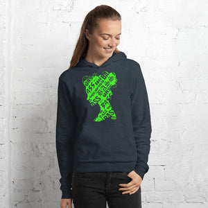 Bass Head Girl Unisex hoodie (Neon Green)