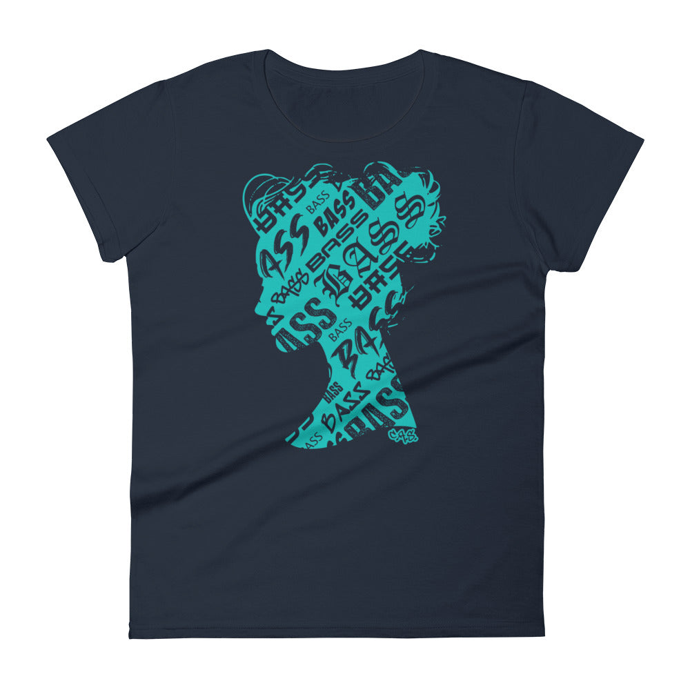 Bass Head Girl Ladies Cut Tee (Tiffany Blue)