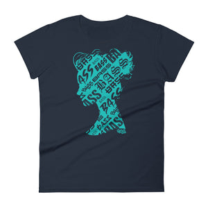 Bass Head Girl Ladies Cut Tee (Tiffany Blue)