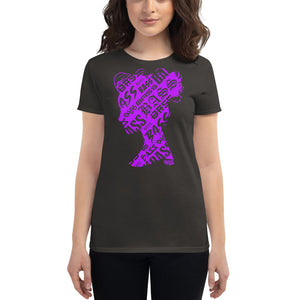 Bass Head Girl Ladies Cut Tee (Neon Purple)