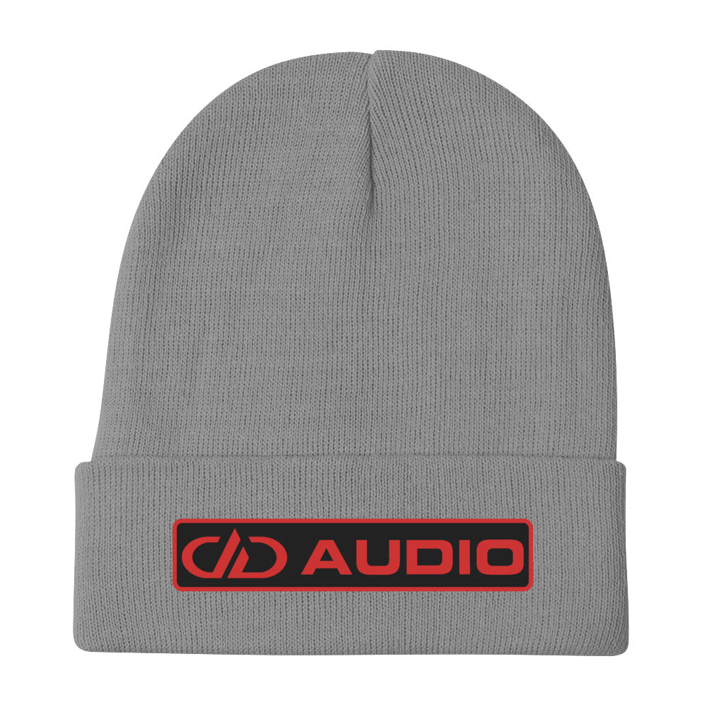 DD Audio Embroidered Cuffed Beanie (Grey/Red)