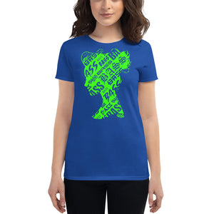 Bass Head Girl Ladies Cut Tee (Neon Green)